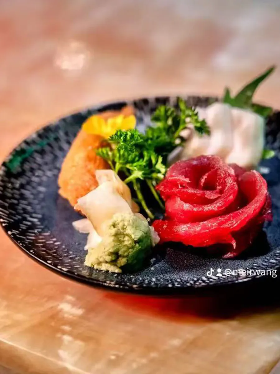 Artistic Sashimi & Tempura Appetizer at Duo Modern Japanese Cuisine & Hibachi，a Japanese Restaurant in Saratoga Springs